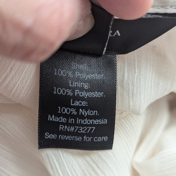 Simply Vera Vera Wang Sheer Lace Fairycore Ruffle Top Whimsical Blouse Size L - Picture 6 of 8